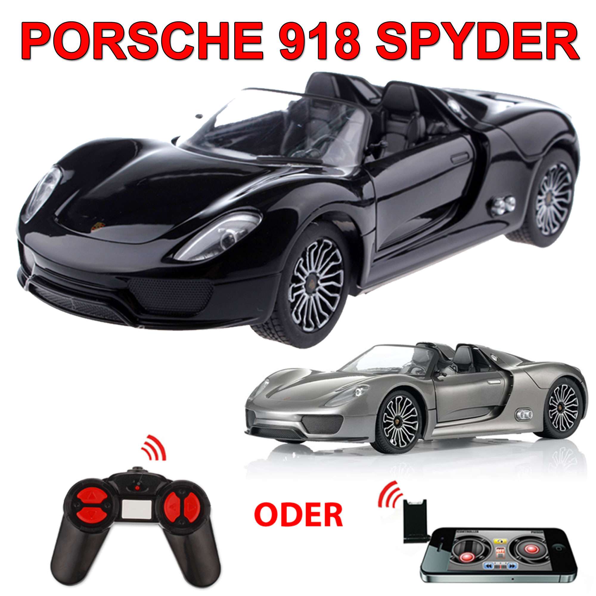 i-Porsche Spyder RC Ferngesteuertes Auto-Modell Steuerung mit Handy/Smartphone